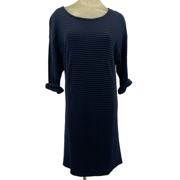 Michael Stars Dresses & Skirts - MICHAEL STARS Knit  Dress Blue Black Stripe Size Small Rayon 3/4 Sleeve
